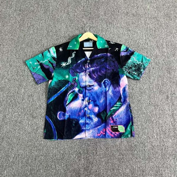 

men's casual shirts autonomous p family purple show style kissing impossible true love loose fashion shirt, White;black