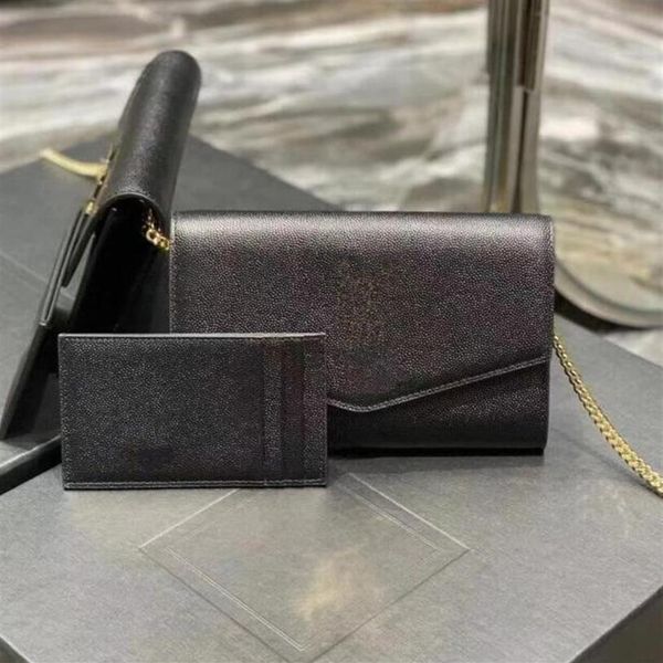 

designer women bag handbag purse original box genuine leather chain shoulder messenger clutch with card holder slot woman251u