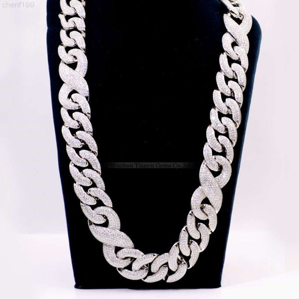 

yadis custom hiphop jewelry 14k 18k gold necklace miami iced out moissanite cuban link chain, Silver