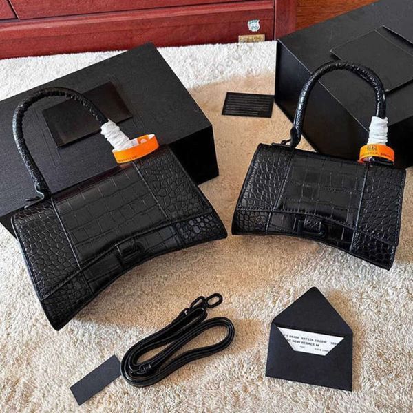 

high-quality handbag designer bag wallet ladies new letter clasp alligator pattern hourglass women's bag leather portable shoulder mess
