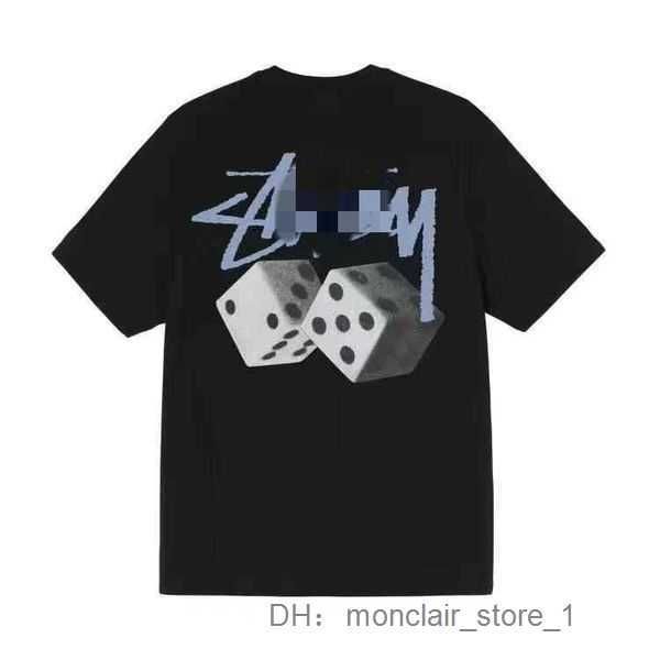 

fashion 2023 new designer t shirt stu collection pure cotton ice cream short sleeve billiards dice game couple fashion loose and versatile s, White