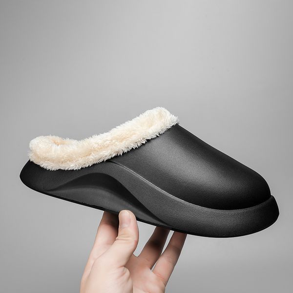 

aaa thick sole plus cotton solid color slippers foam runner pure core resin bread cotton western luxury designer slippers men and women size, Black