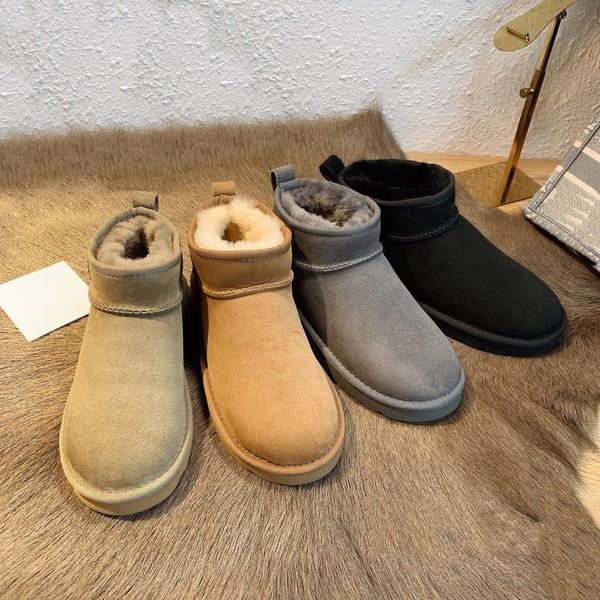 

australia women boot designer tazz slippers tasman classic snow winter sheepskin boots ultra mini platform boot suede wool blend slip-on sho, Black