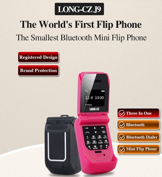 

Newest Unlocked Ulcoo j9 Smallest Flip Cell phones Bluetoot Dial intelligent anti-lost Mini Pocket Portable Student Mobile Phone Gift for Kid, Random