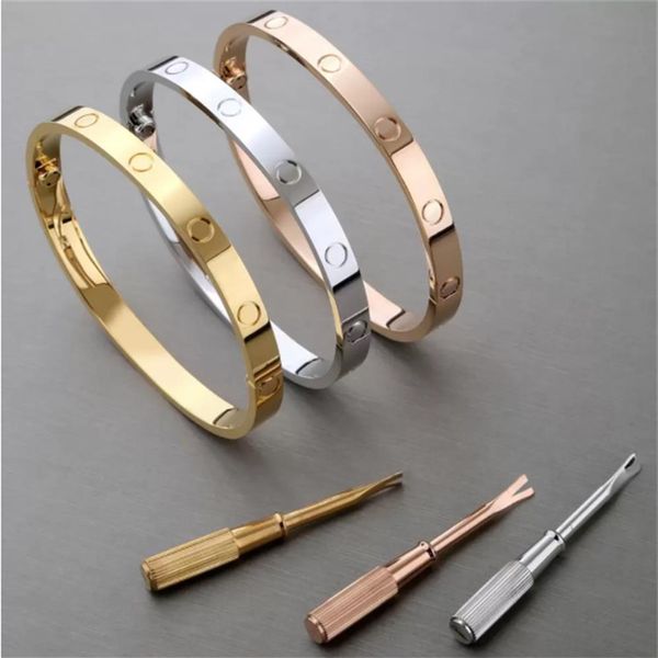 

designer bangle for womens bracelet designer jewellery rose silver gold stainless steel buckle no screwdriver screws 4 cz diamond 215k, Black