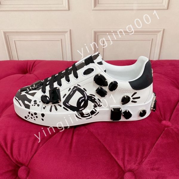 

r high-end men's and women's sports shoes retro casual shoes black white leather fashion women's sports shoes size 35-45 fd22