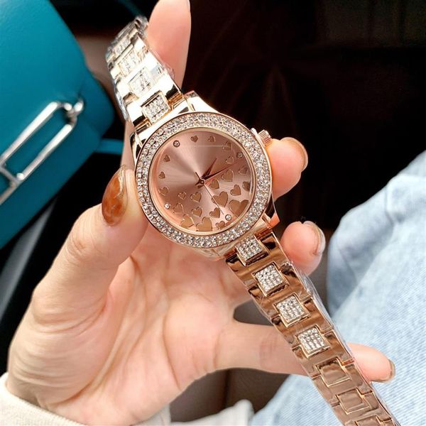 

luxury rose gold lady watch 36mm diamond fashion watches for women stainless steel band brand designer wristwatches christmas 320q, Slivery;brown