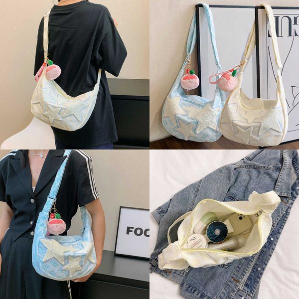 

fashion evening bags dumpling bun nylon waterproof versatile casual canvas shoulder big bag new five star cute girls' crossbody 230828
