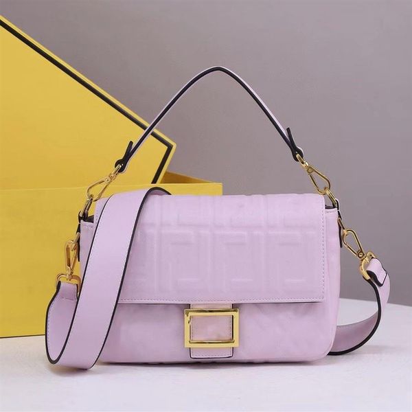 

baguette bag handle handbag totes crossbody bags genuine leather embossed fashion magnetic hasp detchable shoulder strap high qual220j