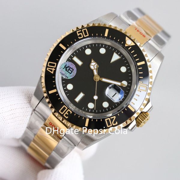 

k6 maker men's watches 126603 automatic mechanical watch 904l stainless steel watch sea-dweller yellow font cal.3235 43mm sapphire cera, Slivery;brown