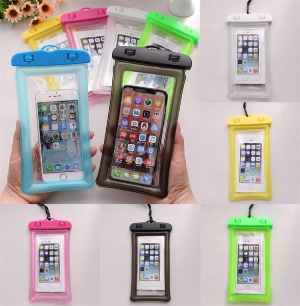 

clear waterproof pouch dry case pvc protective mobile phone bag beach diving swimming touch screen floating air mobile phone bag h6451146, Black