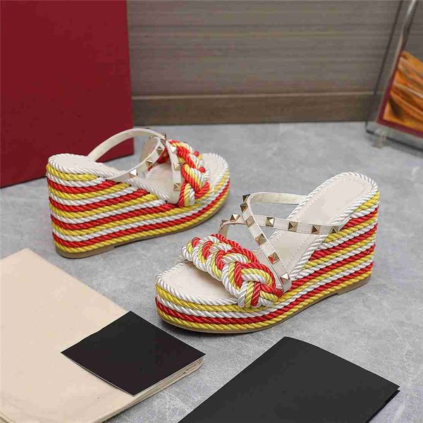 

sandals high heels fashion valentinosity women summer square toe beach party cross lace up casual slippers 09-08, Black