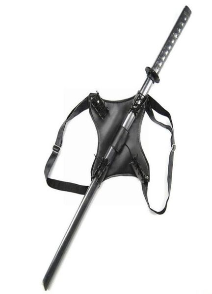 

back support vintage costume leather scabbard for sword role medieval playing accessory war holder knight katana a9x47355835, Black;blue