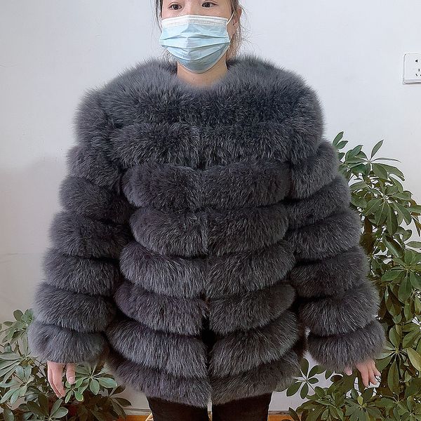 

women's fur faux 70cm length sleeves 4in1 real fur coat natural real jackets vest winter outerwear coat quality 230908, Black