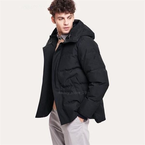 

fashion men down jackets winter homme canada jassen chaquetas parka outerwear jacket mens keep warm coat big fur hooded fourrure d292d, Black