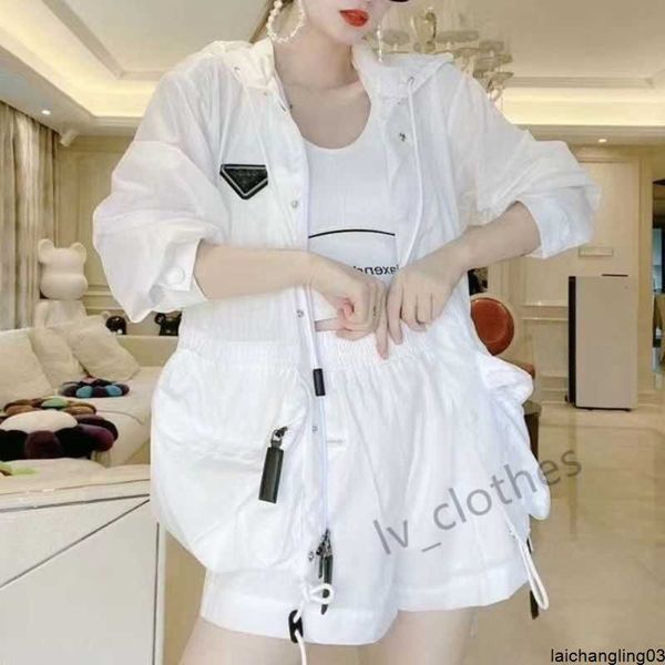 

fashion brand designer women's waterproof jacket 2023 black hooded outdoor casual windbreaker white windproof bkrm