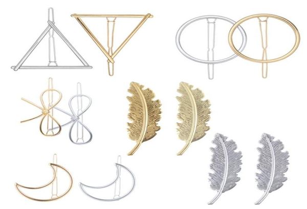 

12pcsset metal leaf feather hair clip girls vintage hairpin princess hair barrette accessories hairpins for women styling tools6068737, Slivery;white