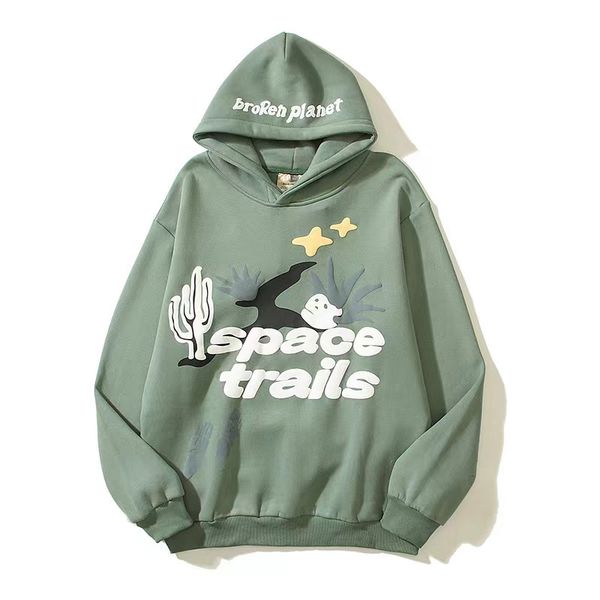 

winter men woman hoodies sweatshirts broken planet hoodie long sleeve pullover hooded y2k 3d foam graffiti letter casual clothing m-2xl, Black