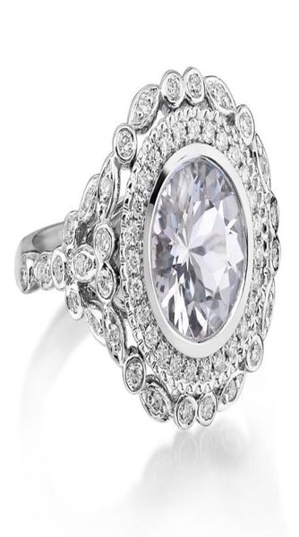 

ring for bride ring 925 silver plated natural white sapphire gemstones birthstone bride princess wedding engagement ring us size 55416288