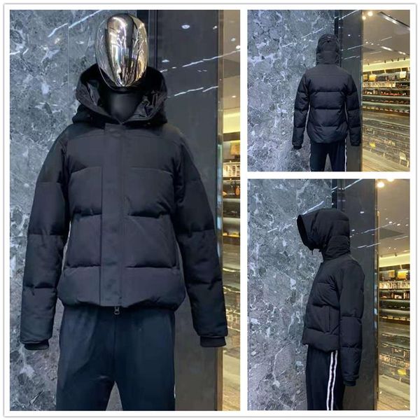 

winter outdoor leisure sports designer down jacket white duck windbreak mens parkas jackets collar hat keep warm real wolf skin fa242d, Black