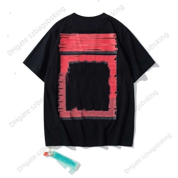 

summer men's t-shirt off brand white short-sleeved arrow print women's loose couple t-shirt casual sports top, White;black