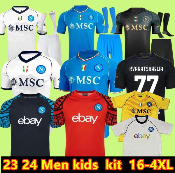 

23 24 ssc napoli soccer jerseys kvaratskhelia lozano osimhen anguissa naples football shirt politano maglia mertens maradona 2023 2024 minja, Black;yellow
