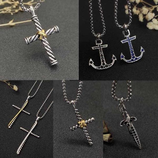 

womens designer love dy necklace necklaces women s925 pendant box chains silver chain party cross boat anchor evil eye pattern slide luxury