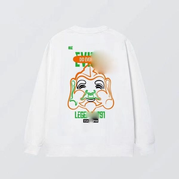 

designer sweater fashion brand buddha head printed sweater pullover colored casual long sleeve sweatshirt, Black