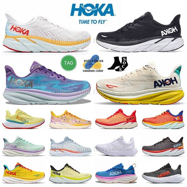 

luxury running shoes hokas bondi 8 clifton 8 9 eggnog passion fruit chalk violet pastel lilac nimbus cloud yellow red mens women walking tra