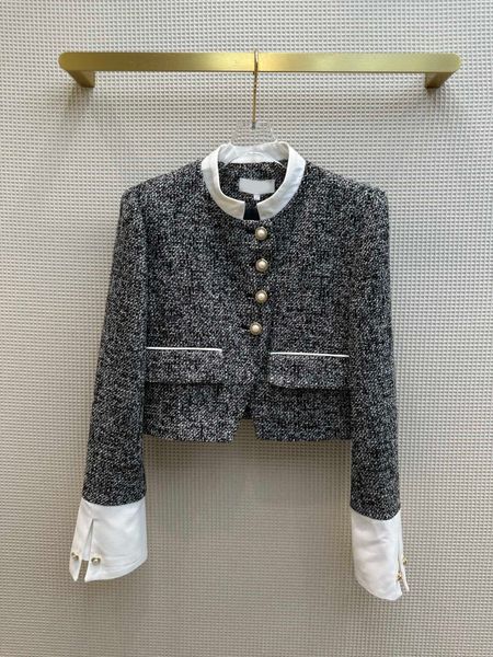 

runway designer reversible print pattern coats for women 2023 patchwork turn down collar single breasted jacket streetwear, Black;brown