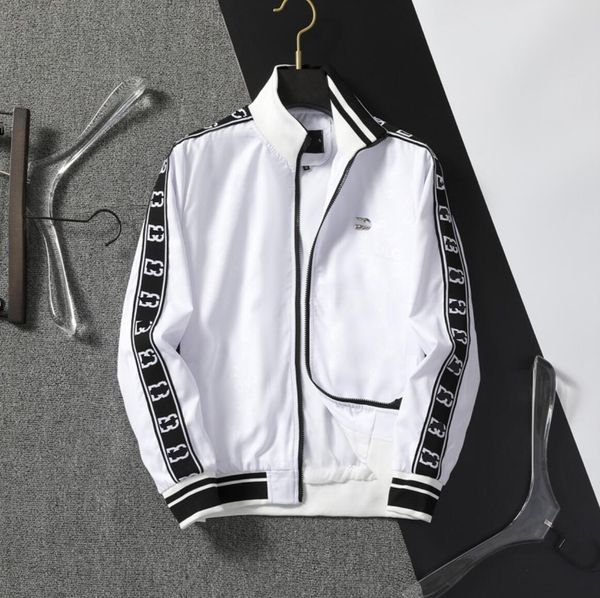 

men's jackets cotton striped letter print with pocket long sleeve regular-fit comfortable casual zipper stand collar jacket, Black;brown