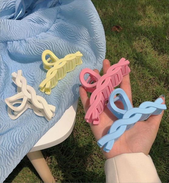 

korean matte frosted hair claw elegant head clip crab headband makeup hairpin barrette headwear for women girl hair accessories4008479, Slivery;white