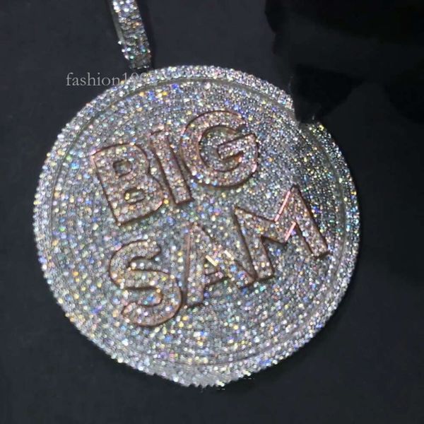 

Fit Tennis Chain Cuban Link Chain Iced Out Sier Custom Hiphop Jewelry Charm Diy Number Initial Letter Moissanite Pendant