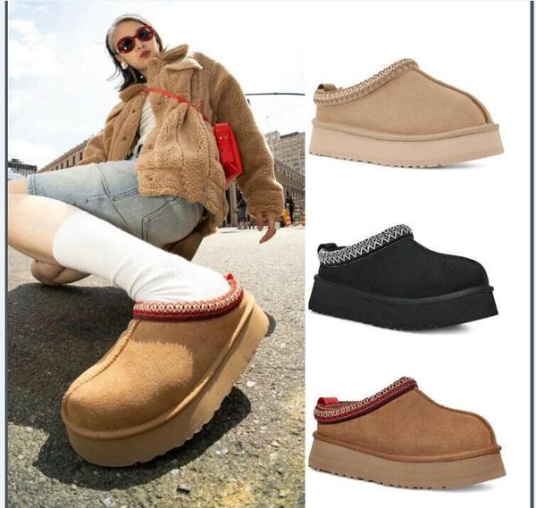 

designer women boots chestnut fur black sheepskin tazz mules woman men ultra mini platform boot shoes suede upper comfort fall winter ankle