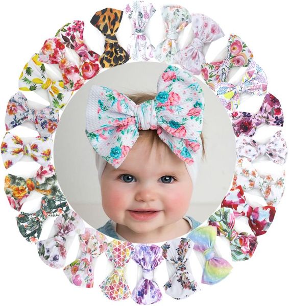 

12pcs print bows baby headband baby girls hairbow nylon bullet fabric newborn headwrap pography props baby hair accessories7229339, Slivery;white