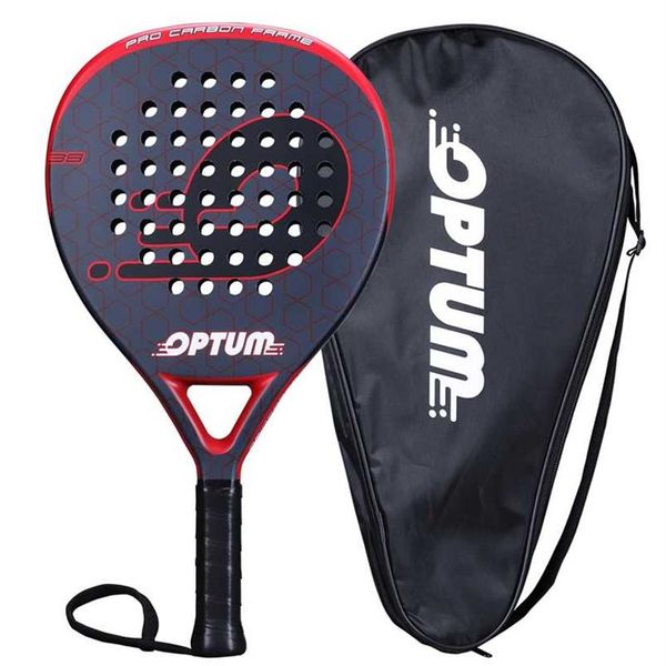 

optum elite carbon fiber tennis padel racket pop paddle raquete shovel pala with cover bag 2202102742
