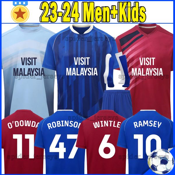 

23 24 cardiff soccer jerseys city ramsey 2023 2024 grant robinson ugbo o'dowda etete football shirts ralls wintle meite siopis men unif, Black;yellow