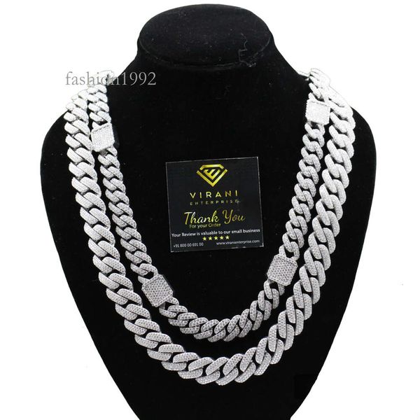 

Custom Baguette Diamond Cuban Link Chain 14K Gold Plated Hip Hop Iced Out Jewelry Bling Vvs Moissanite Necklace For Men