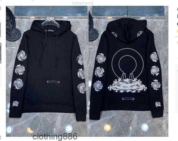 

fashion luxury women's jackets designer zipper sweatshirts heart horseshoe cross print brand ch hoodies mens chromes coat casual pullov, Black