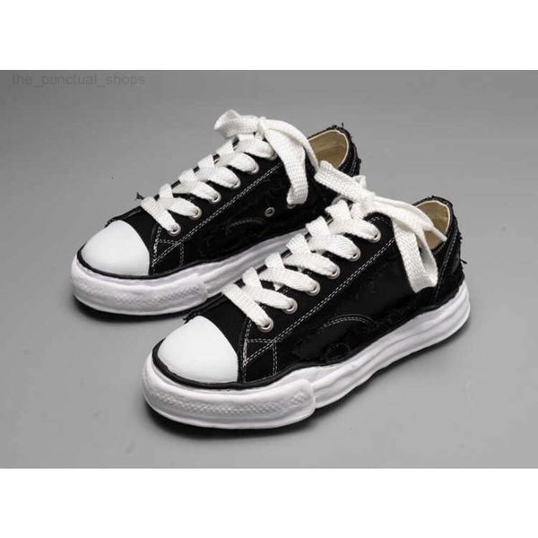 

co branded maison mihara yasuhiro mmy shoes dissolve shoes men casual canvas shoes women's sneakers vintage lace-up black solid men