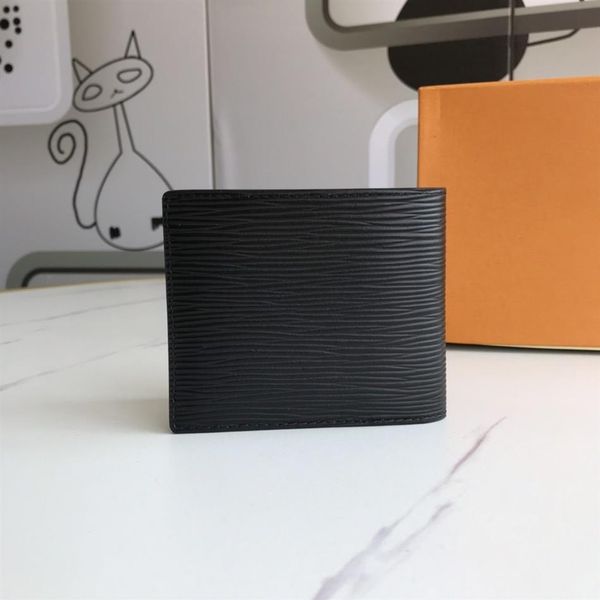 

fashion mens short wallet multiple bifold card holders classic letter designer brown simple with box287d, Red;black