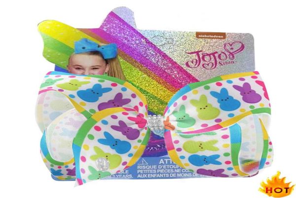 

12pcs 2023 new 8inch large easter day hair bows easter eggs ribbon bowknot hairclip hairgrips for girls kids hair accessories7657722, Slivery;white