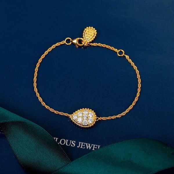 

new brand pure 925 sterling silver jewelry for women water drop bracelet praty wedding jewelry cute gold color diamond lovely2382, Golden;silver