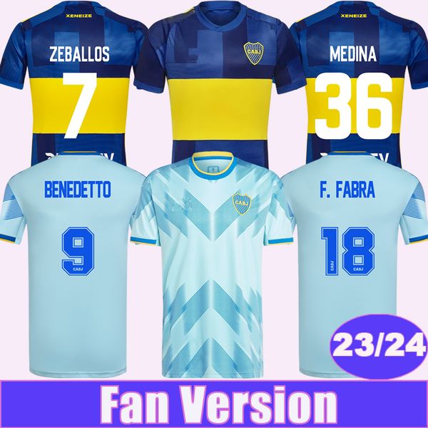 

23 24 boca juniors medina villa mens soccer jerseys fernandez e. benedetto cavani ramirez varela vazquez home 3rd football shirts short slee, Black;yellow