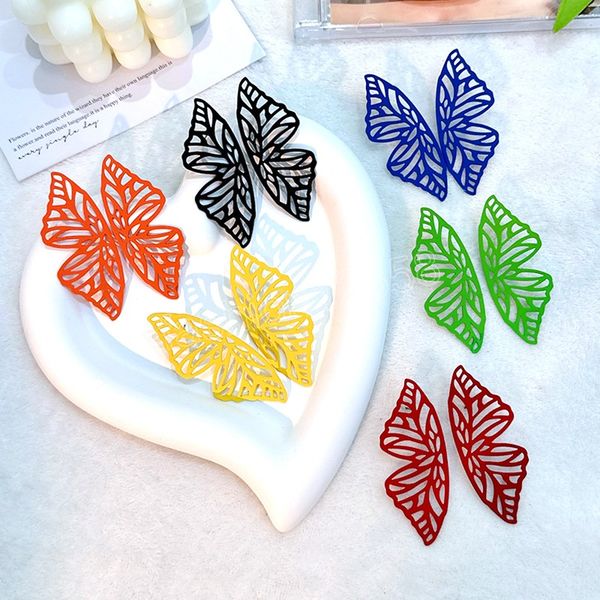 

fashion hollow butterfly drop dangle earring for women metal big wing pendant earring statement jewelry gift, Silver