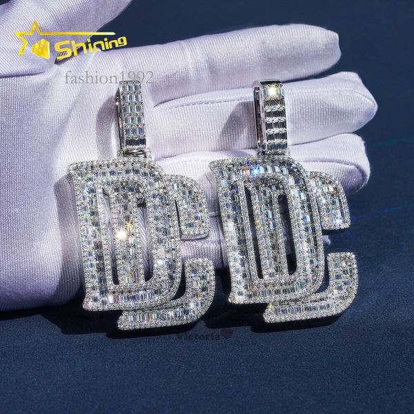 

Gra Certificated Pass Diamond Tester 2.5" Tall Baguette Mix Round Moissanite Hip Hop Dream Chaser Pendant Moissanite Pendants