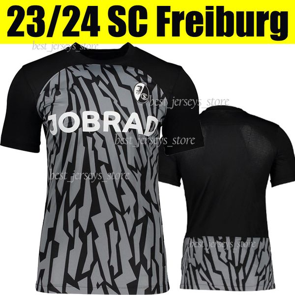 

23/24 sc freiburg away soccer jerseys 2023 2024 grifo gunter philipp doan sallai holer hofler eggestein lienhart lienhart kuble black men fo, Black;yellow