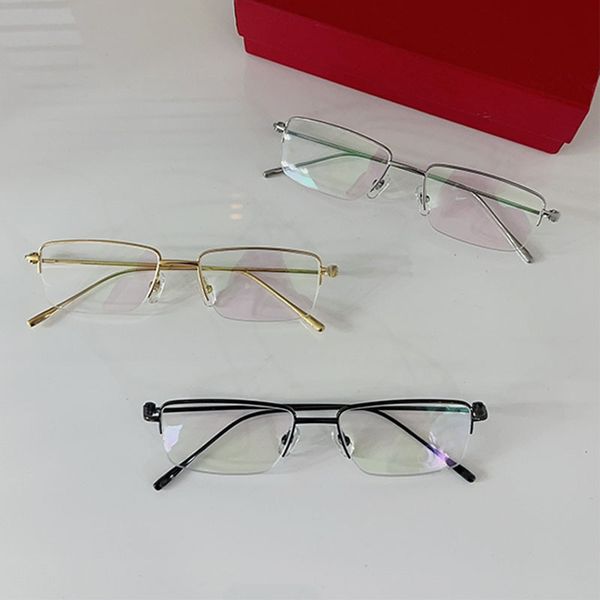 

High quality metal designer 1:1 simple half frame optical frame for driving to work slim leg CT00710 gentle and quiet for men and women