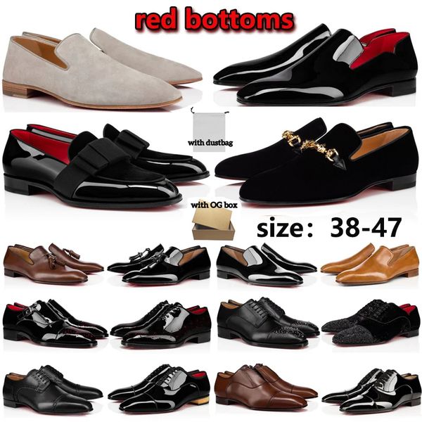 

designer low og christians red bottoms platform loafers women mens dress shoes flat sneakers leather spikes rivets graffiti glitter sueded l, Black