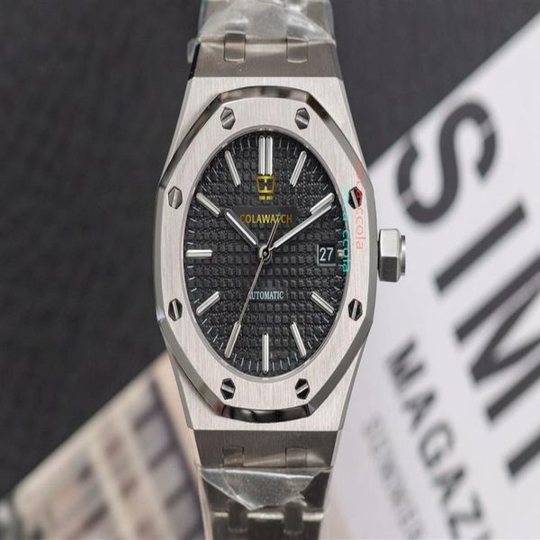 

store recommendation waterproof watch diver black dial 40mm transparent mechanical automatic movement mens watch men's bracel290w, Slivery;brown